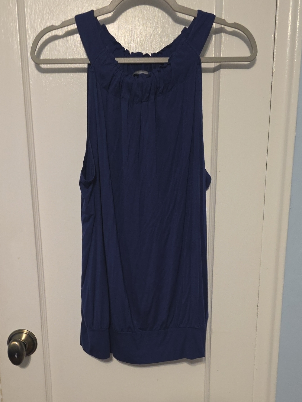 NY Collection Royal Blue Sleeveless Halter Tank